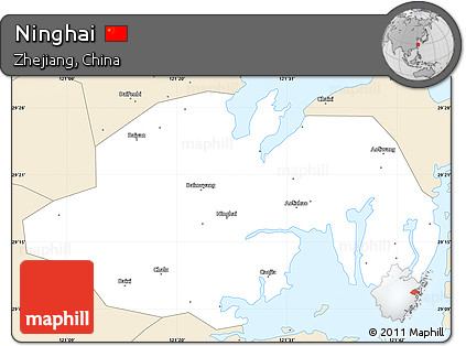 Classic Style Simple Map of Ninghai