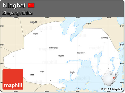 Classic Style Simple Map of Ninghai