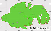 Political Simple Map of Ninghai, cropped outside