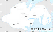 Silver Style Simple Map of Ninghai, single color outside
