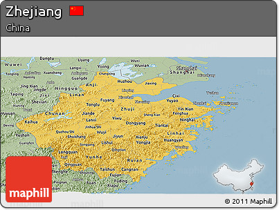 Savanna Style Panoramic Map of Zhejiang