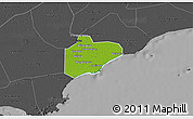 Physical 3D Map of Pinghu, darken, desaturated