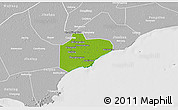 Physical 3D Map of Pinghu, lighten, desaturated