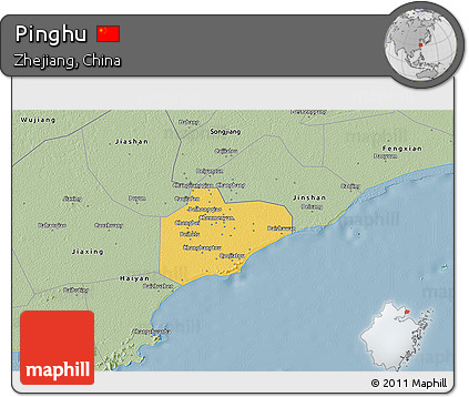 Savanna Style 3D Map of Pinghu