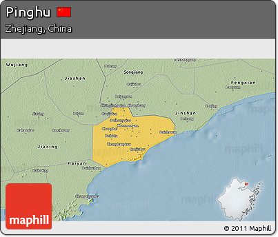 Savanna Style 3D Map of Pinghu