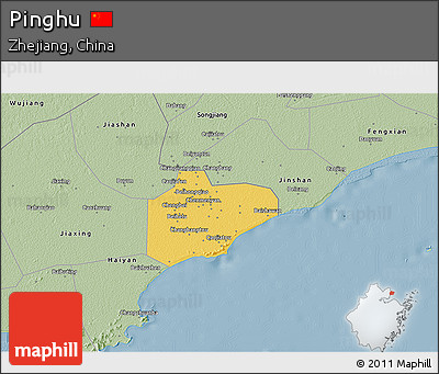Savanna Style 3D Map of Pinghu