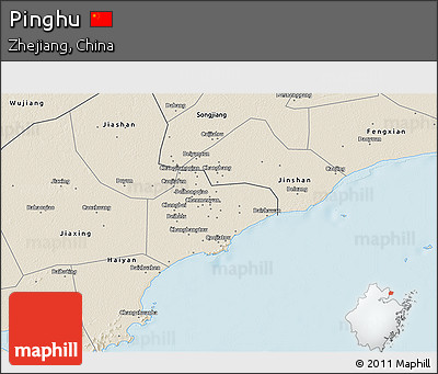 Shaded Relief 3D Map of Pinghu