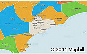 Shaded Relief 3D Map of Pinghu, political outside