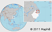Gray Location Map of Pinghu, highlighted parent region