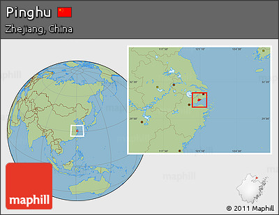 Savanna Style Location Map of Pinghu