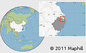 Savanna Style Location Map of Pinghu, highlighted country, highlighted parent region