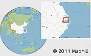 Savanna Style Location Map of Pinghu, highlighted country