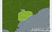 Physical Map of Pinghu, darken