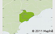 Physical Map of Pinghu, lighten