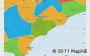 Physical Map of Pinghu, political outside