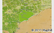 Physical Map of Pinghu, satellite outside