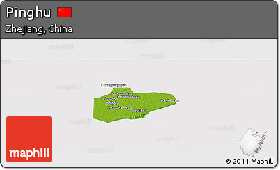 Physical Panoramic Map of Pinghu, cropped outside