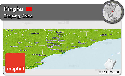 Physical Panoramic Map of Pinghu