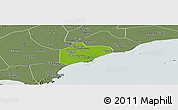 Physical Panoramic Map of Pinghu, semi-desaturated
