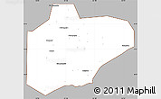 Gray Simple Map of Pinghu, cropped outside