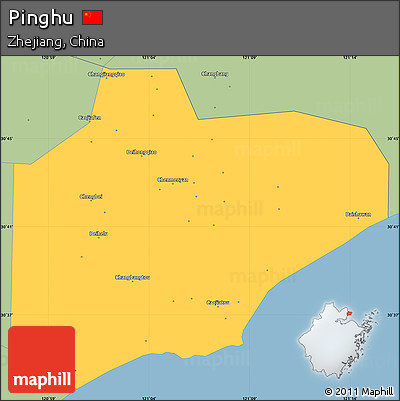 Savanna Style Simple Map of Pinghu