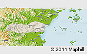 Shaded Relief 3D Map of Pingyang, physical outside