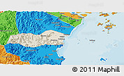 Shaded Relief 3D Map of Pingyang, political outside