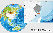 Physical Location Map of Pingyang, highlighted country, highlighted parent region