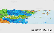 Physical Panoramic Map of Pingyang, political outside