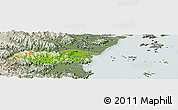 Physical Panoramic Map of Pingyang, semi-desaturated