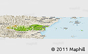 Physical Panoramic Map of Pingyang, shaded relief outside