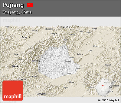 Classic Style 3D Map of Pujiang