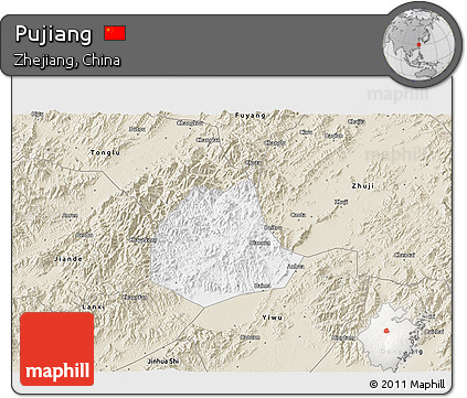 Classic Style 3D Map of Pujiang