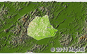 Physical 3D Map of Pujiang, darken