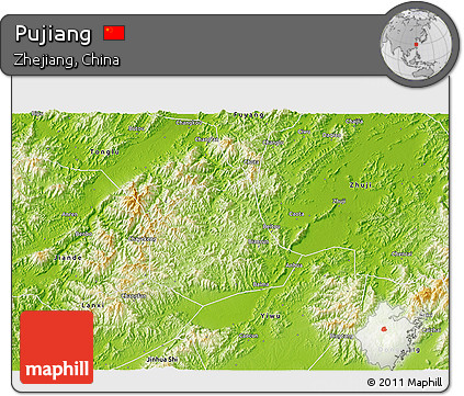 Physical 3D Map of Pujiang