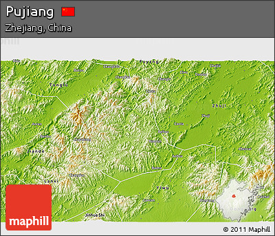 Physical 3D Map of Pujiang