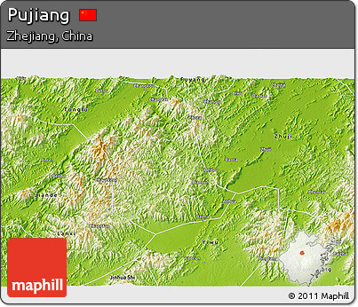 Physical 3D Map of Pujiang