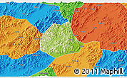 Physical 3D Map of Pujiang, political outside