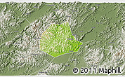 Physical 3D Map of Pujiang, semi-desaturated