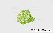 Physical 3D Map of Pujiang, single color outside