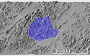 Political 3D Map of Pujiang, desaturated