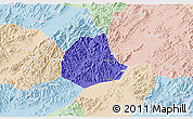 Political 3D Map of Pujiang, lighten