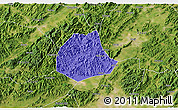 Political 3D Map of Pujiang, satellite outside
