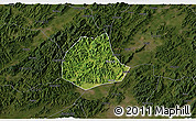Satellite 3D Map of Pujiang, darken