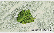 Satellite 3D Map of Pujiang, lighten