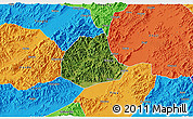Satellite 3D Map of Pujiang, political outside