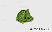Satellite 3D Map of Pujiang, single color outside