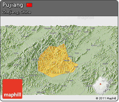 Savanna Style 3D Map of Pujiang