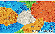 Shaded Relief 3D Map of Pujiang, political outside
