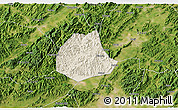 Shaded Relief 3D Map of Pujiang, satellite outside